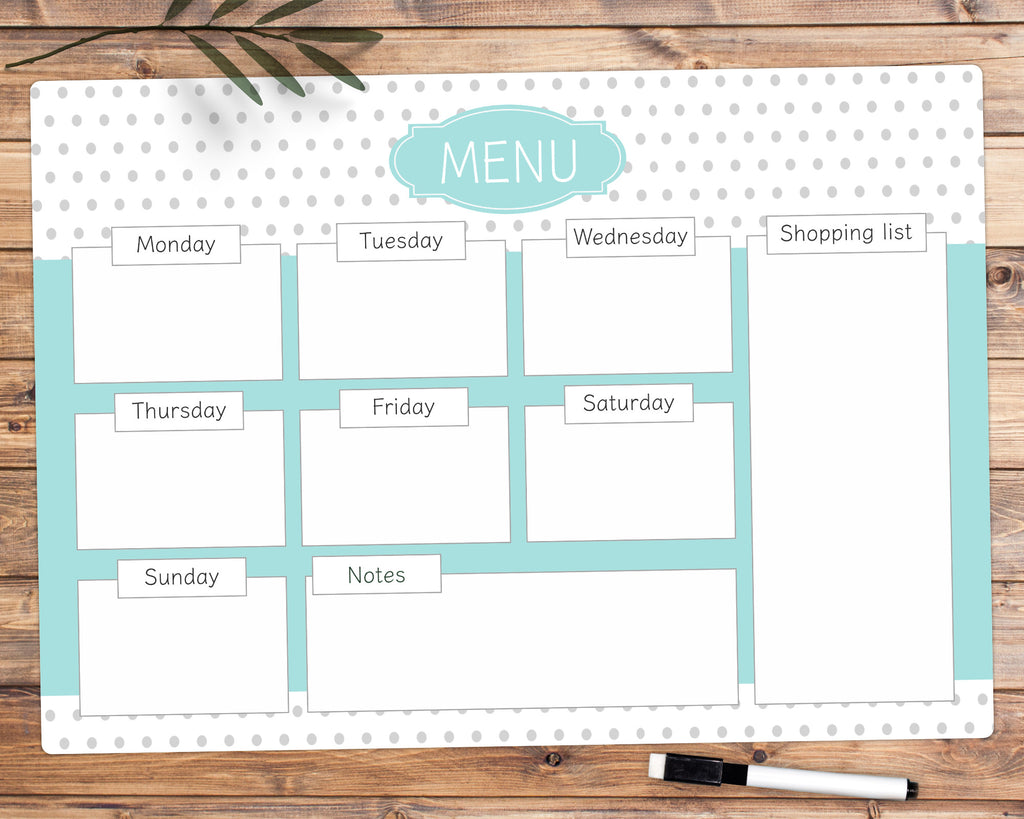 magnetic meal planner whiteboard