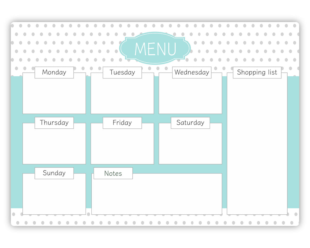 meal planner whiteboard