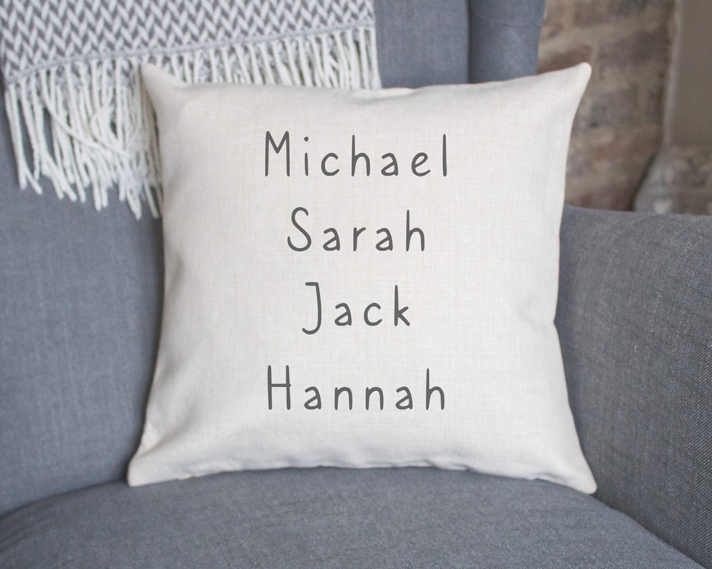 personalised family name cushion cover