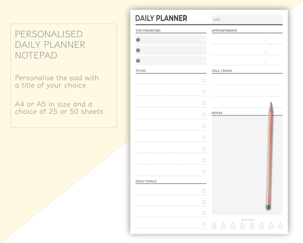 daily to do planner notepad