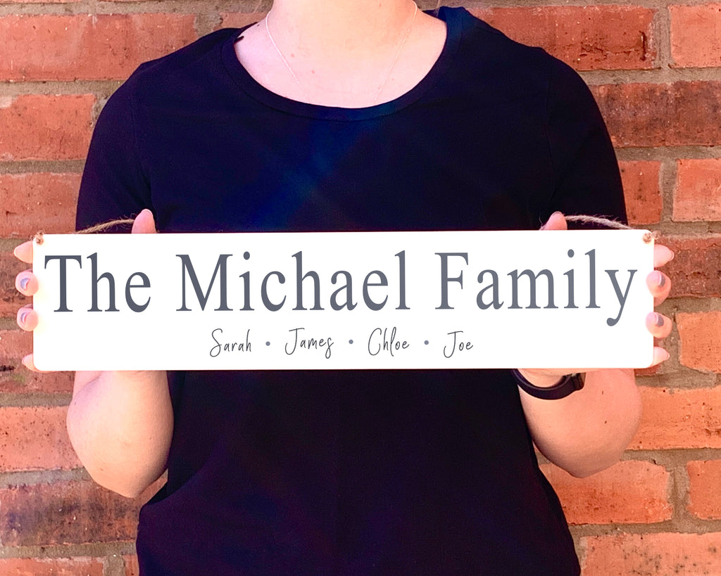 metal personalised family name street sign 