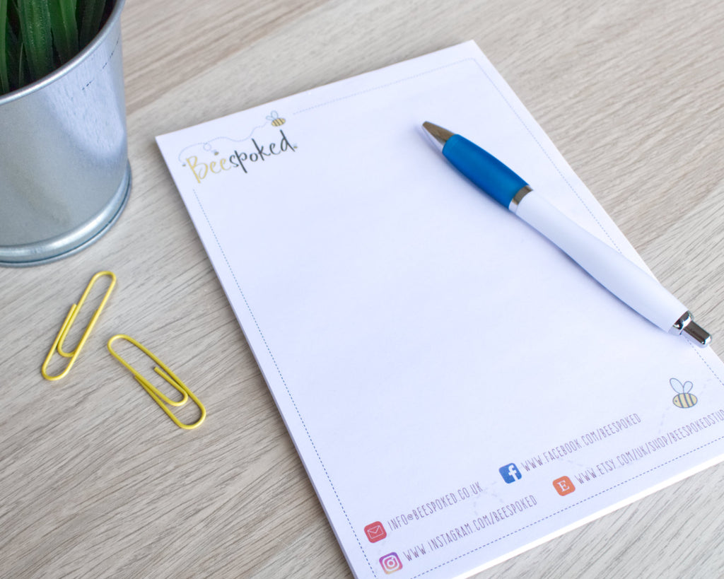 personalised notepad with logo 