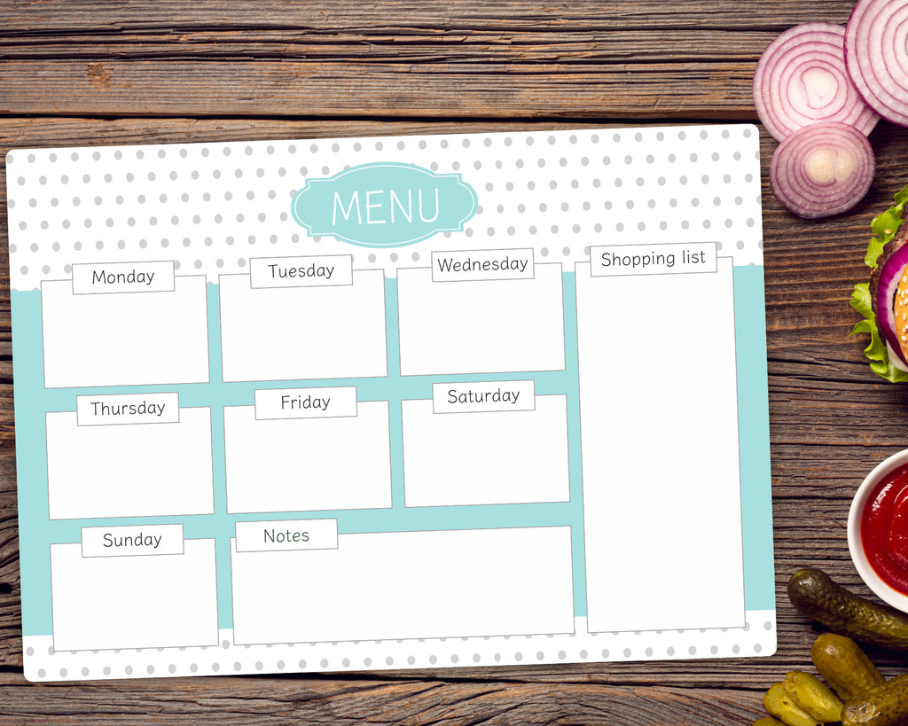 personalised magnetic meal planner whiteboard
