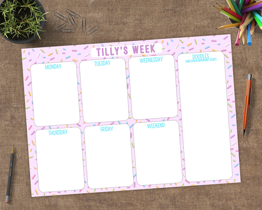 personalised weekly planner 