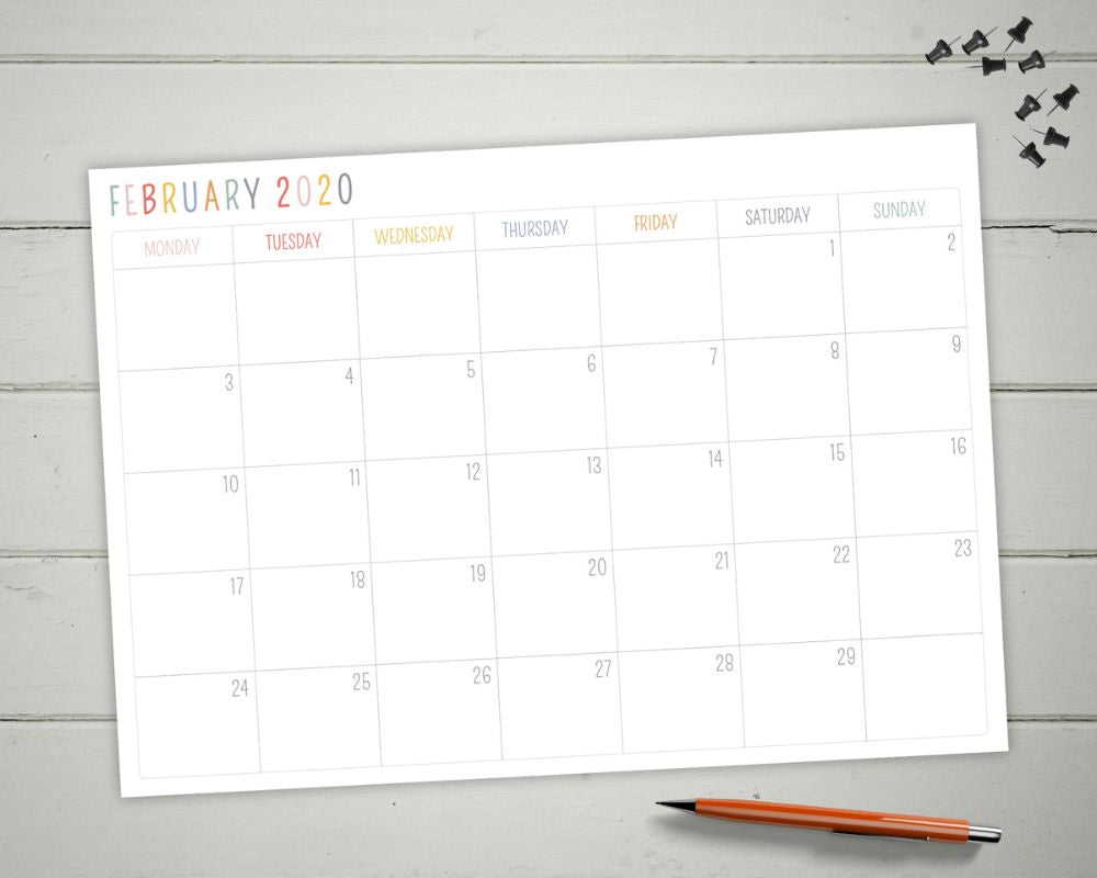create your own monthly calendar notepad