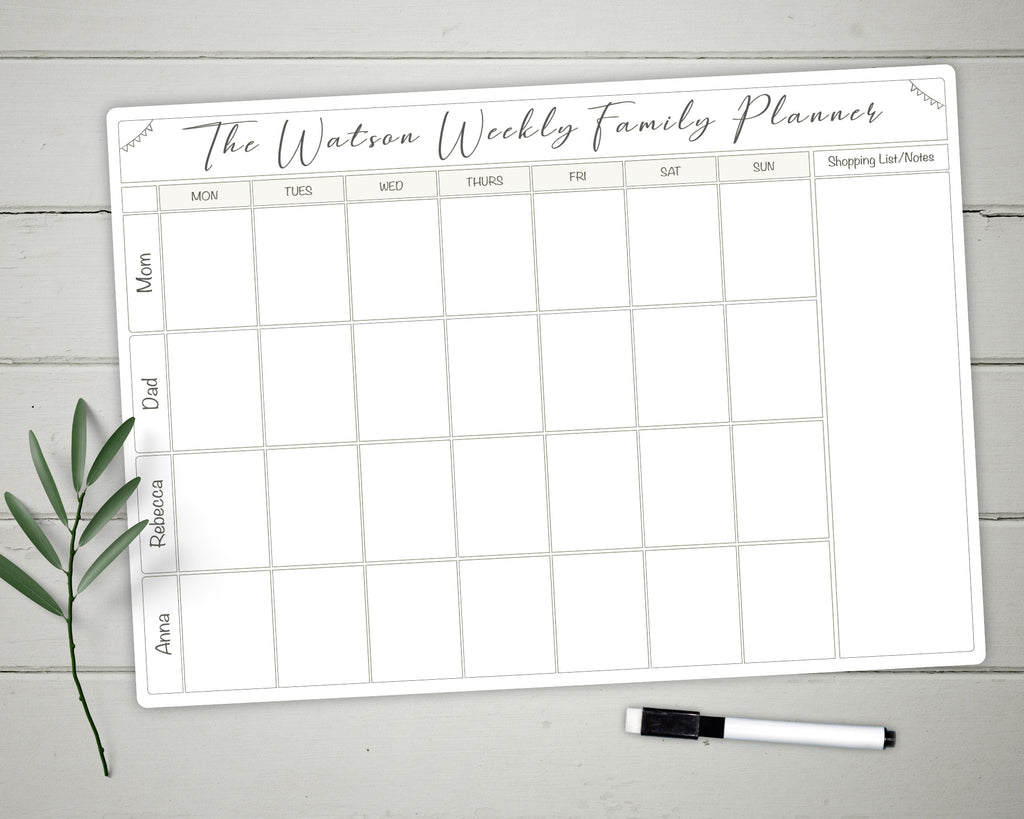 Family Wall Planner Whiteboard