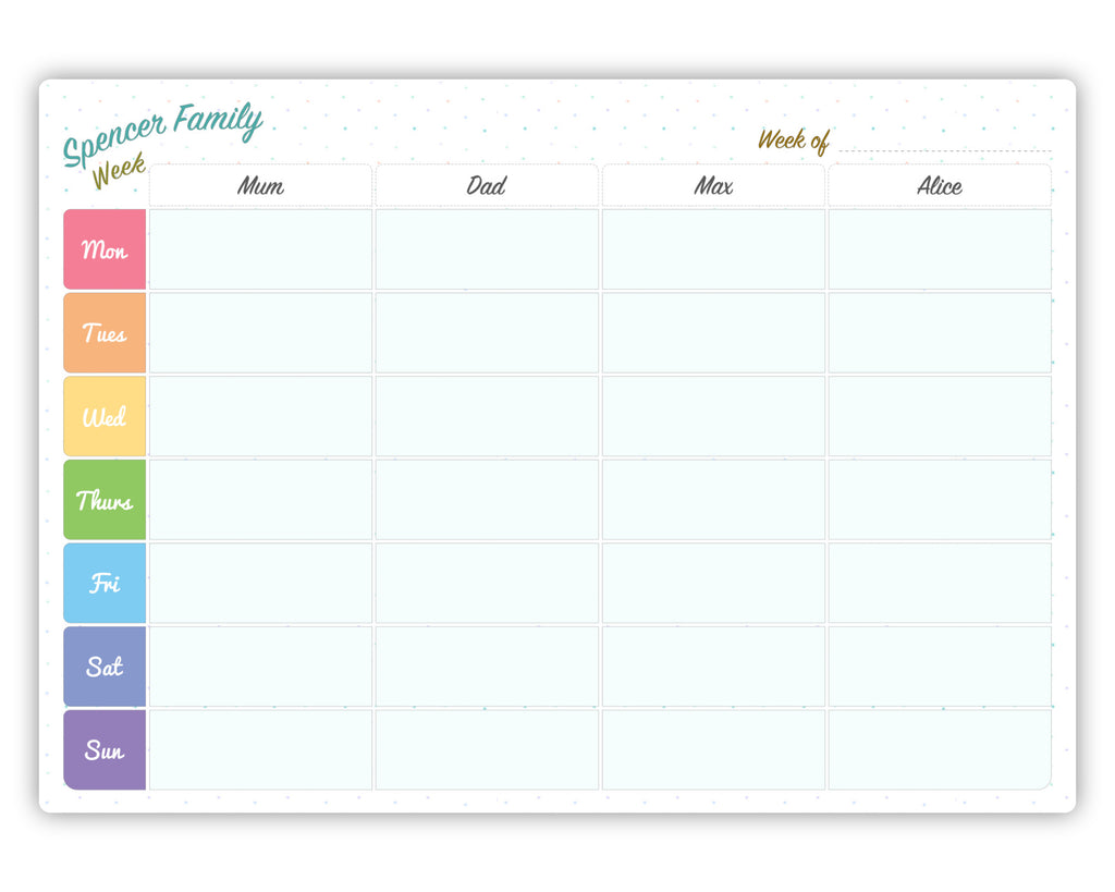 reusable weekly planner