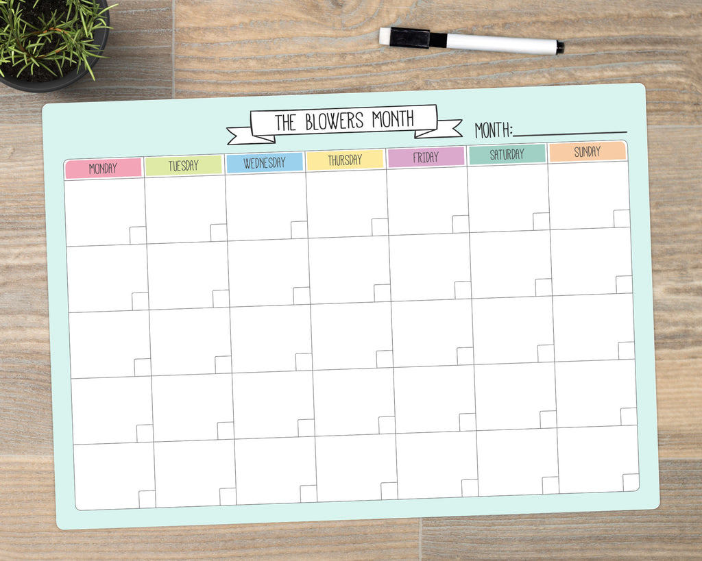 monthly family planner whiteboard