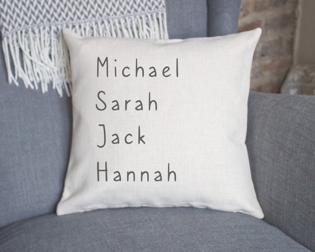 personalised family cushion cover