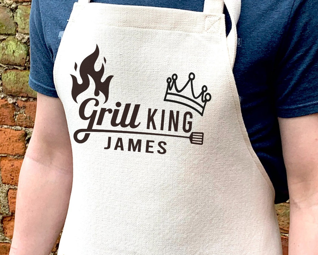 personalised grill bbq king apron 