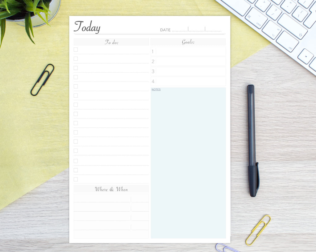 daily planner tear off pad