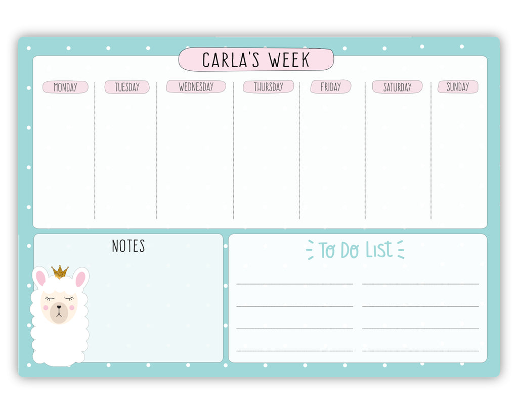 llama weekly planner