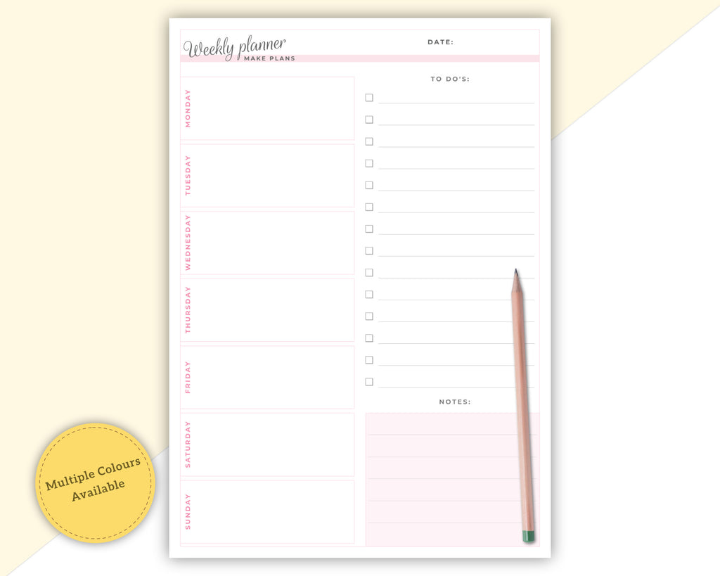weekly planner with to do list