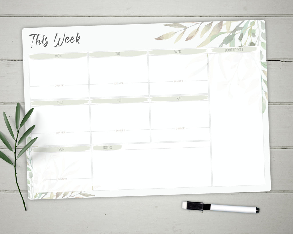 weekly planner whiteboard