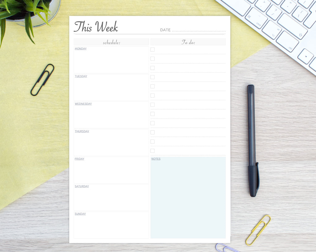 weekly planner with to do list 