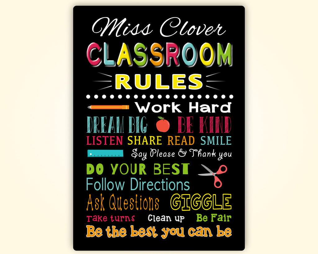 classroom rules sign 