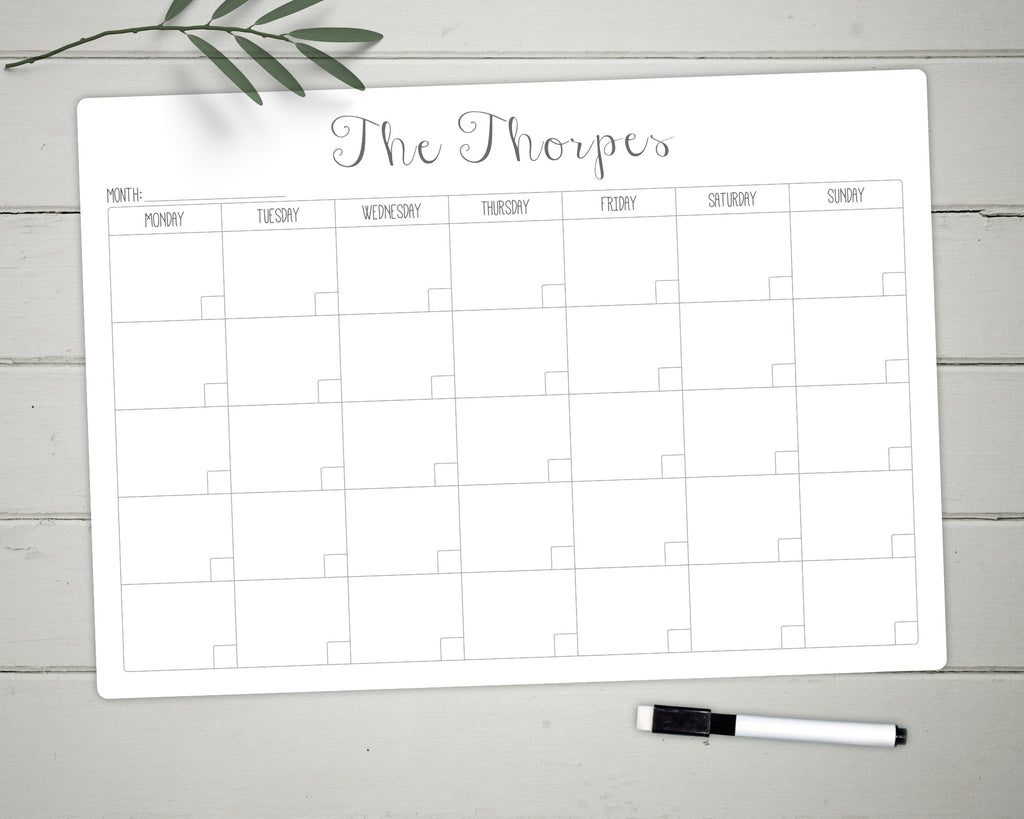 monthly schedule whiteboard