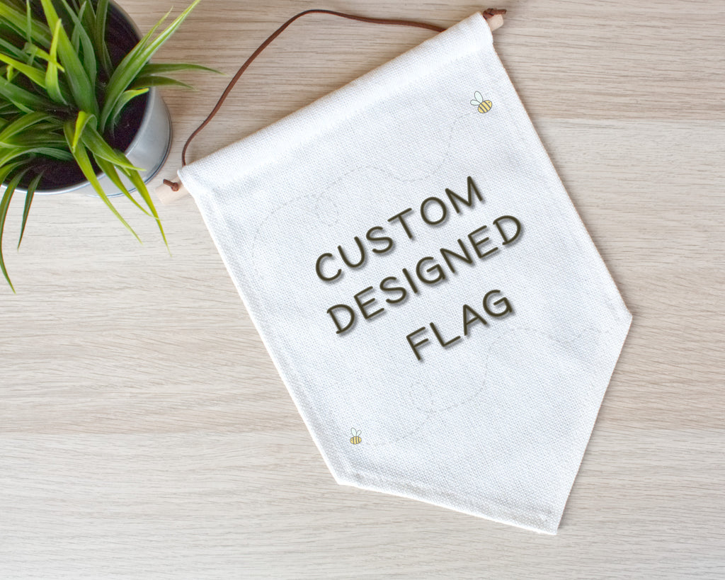 Custom Designed Linen Wall Flag