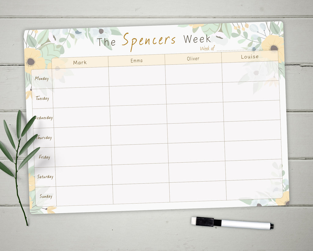 floral weekly planner