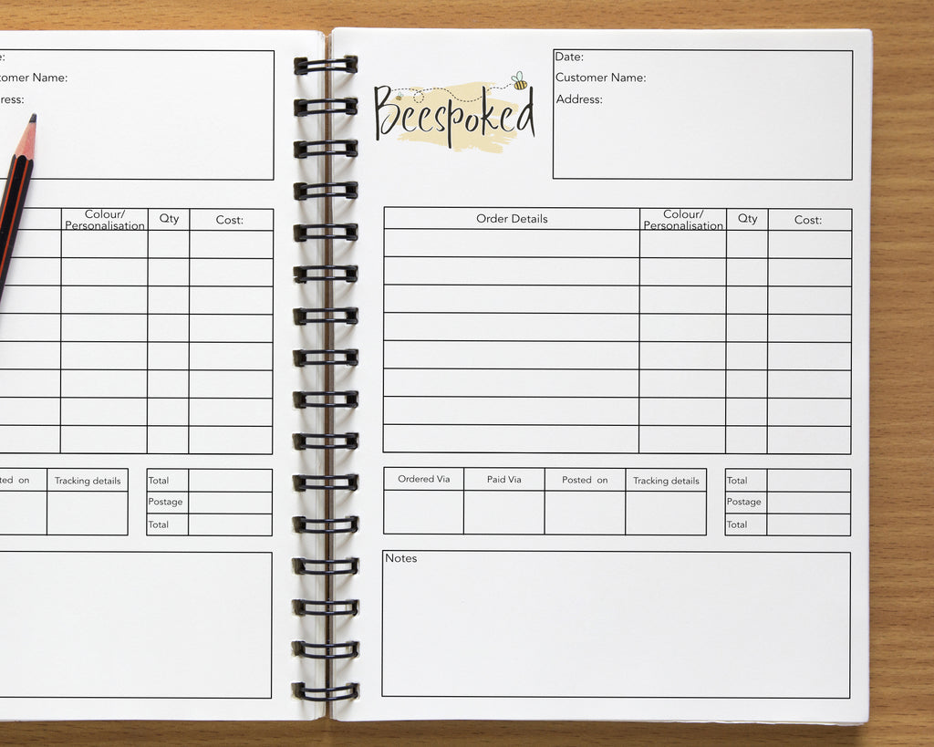 personalised business order book 