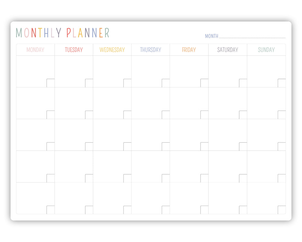 monthly wall planner whiteboard