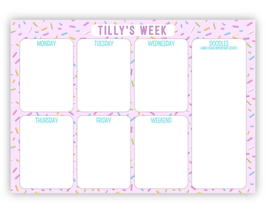 weekly planner personalised