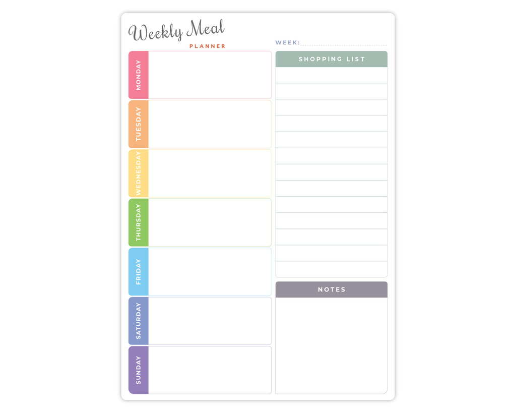 whiteboard weekly meal planner