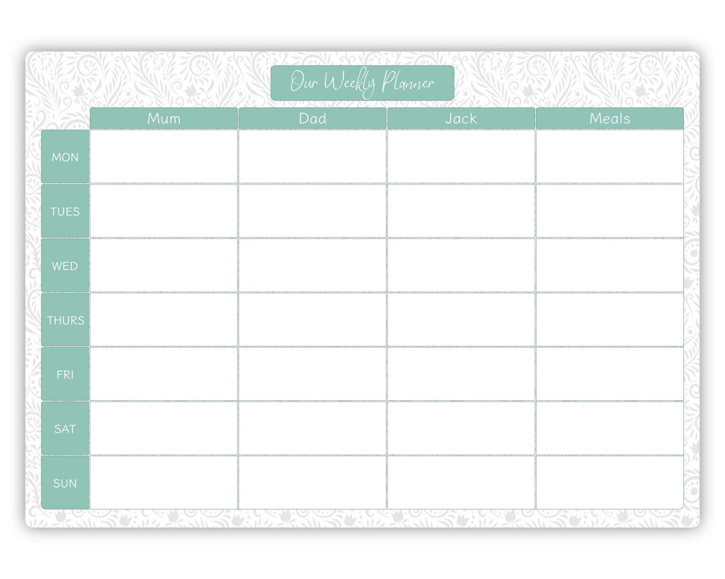 whiteboard weekly planner