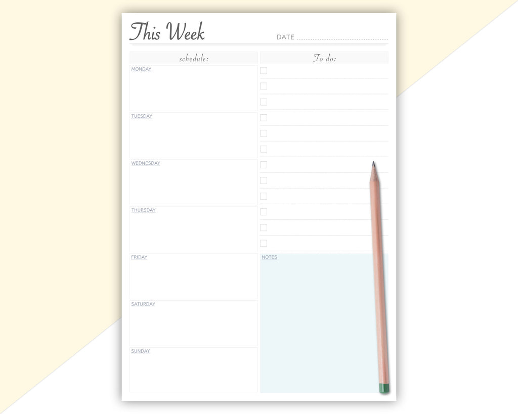 weekly planner with to do list 