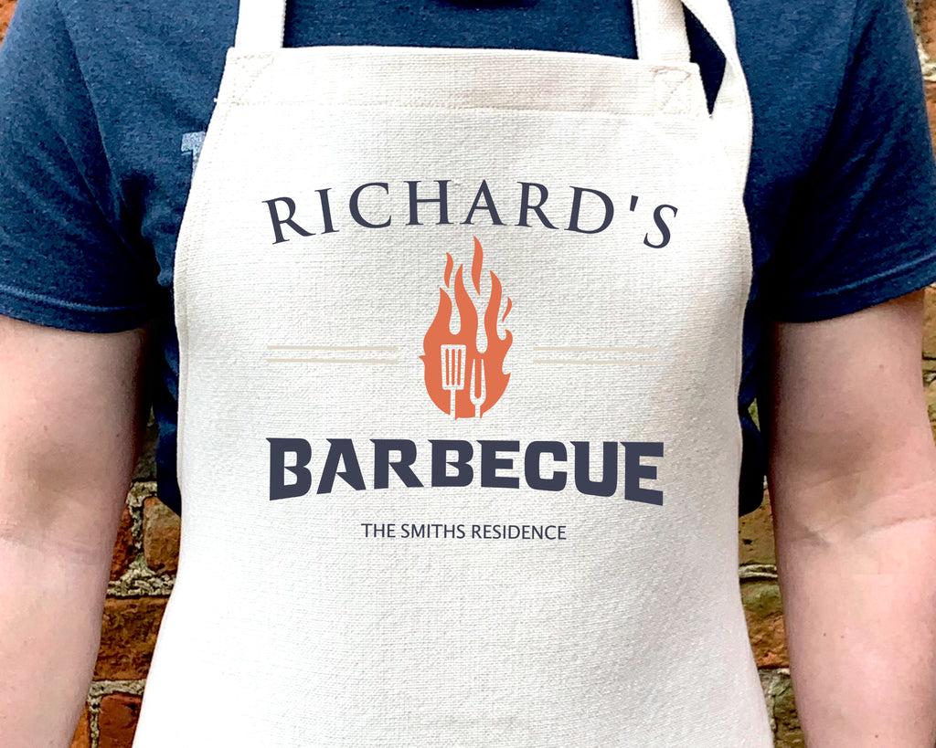 personalised bbq apron and sign
