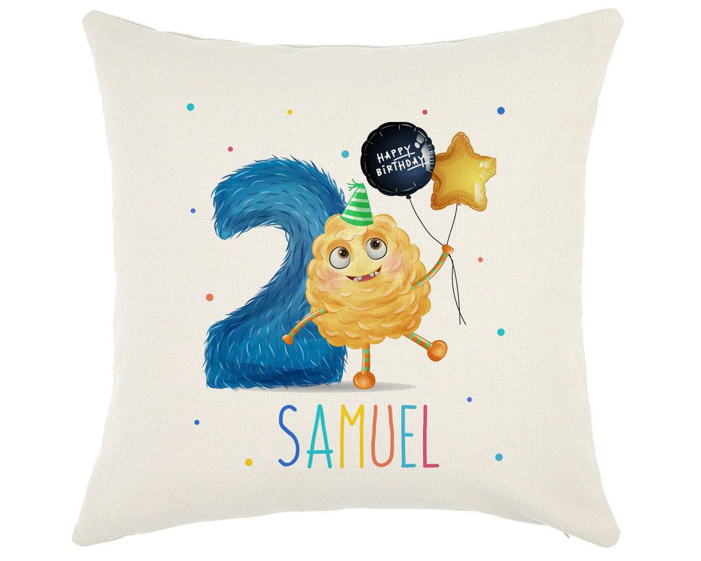 personalised monster cushion for 2d birthday