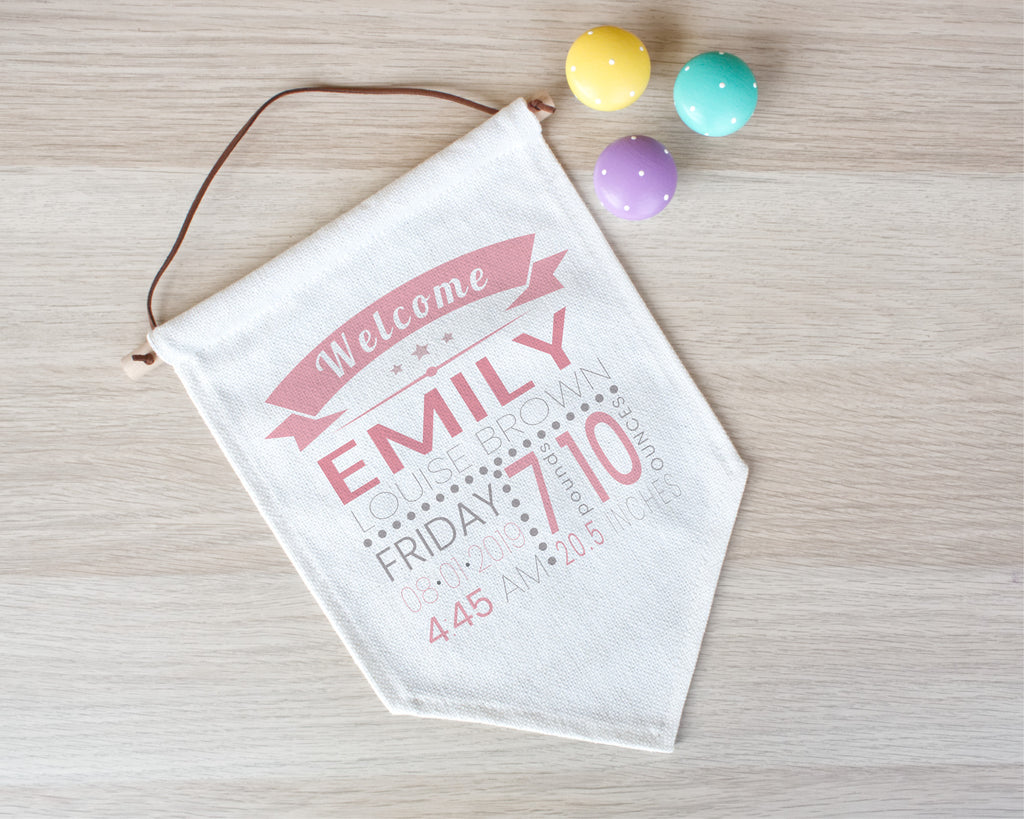 personalised new baby banner