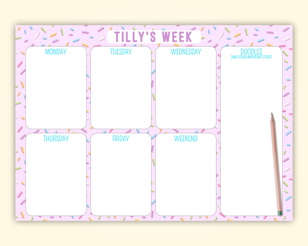 personalised weekly planner 