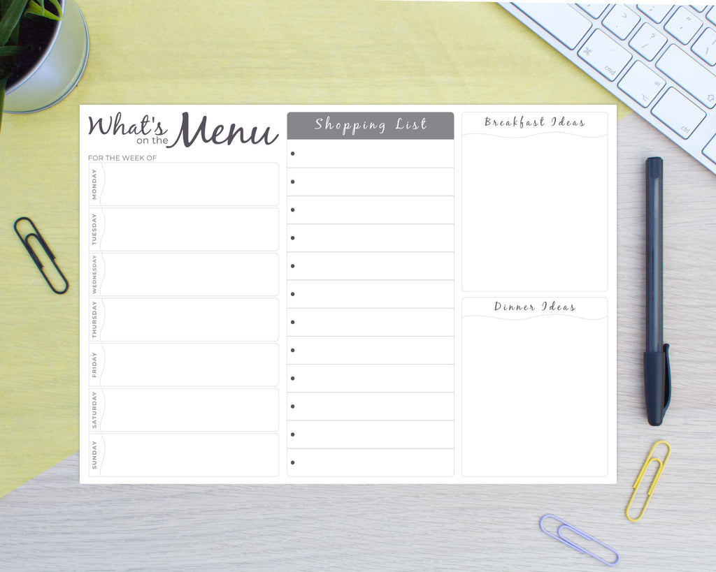 meal planner and shopping list notepad 
