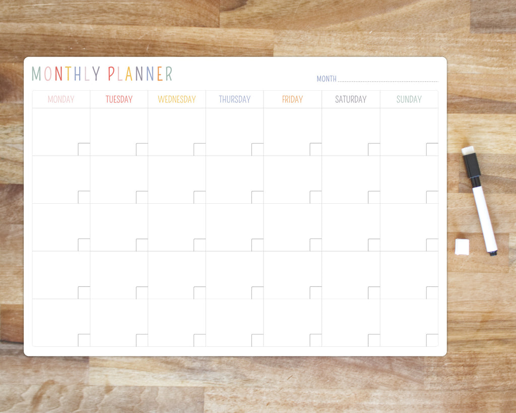 whiteboard monthly wall planner 