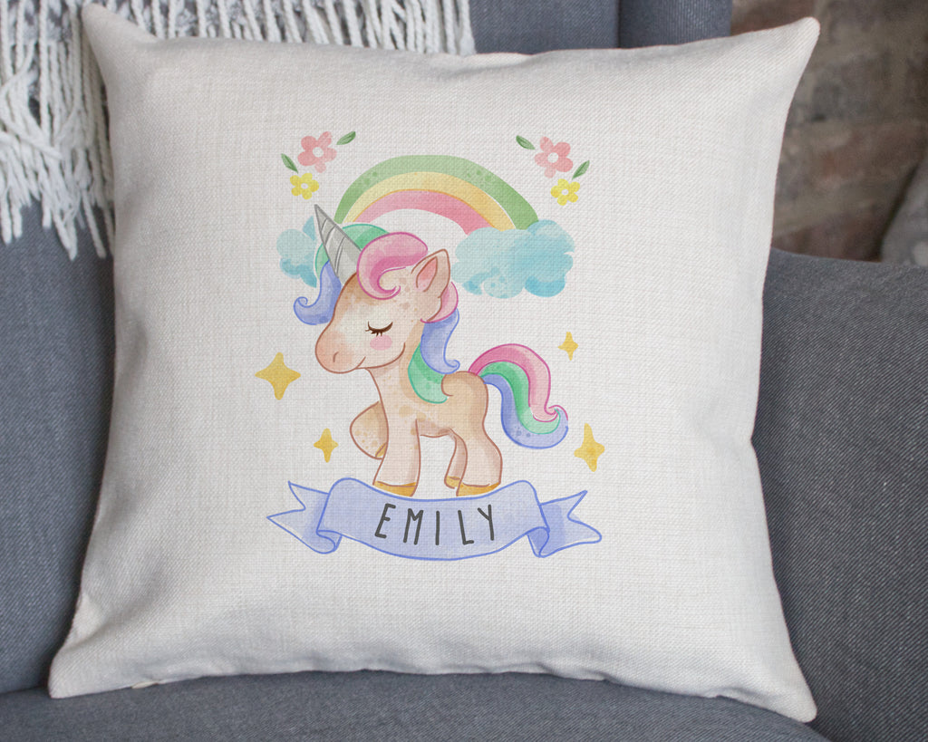 personalised kids unicorn cushion