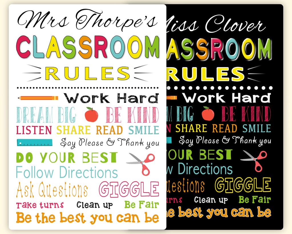 classroom rules sign 