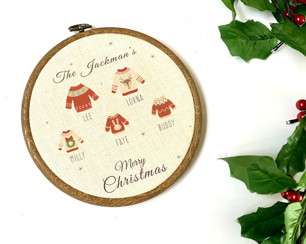 Christmas embroidery hoop (personalised)