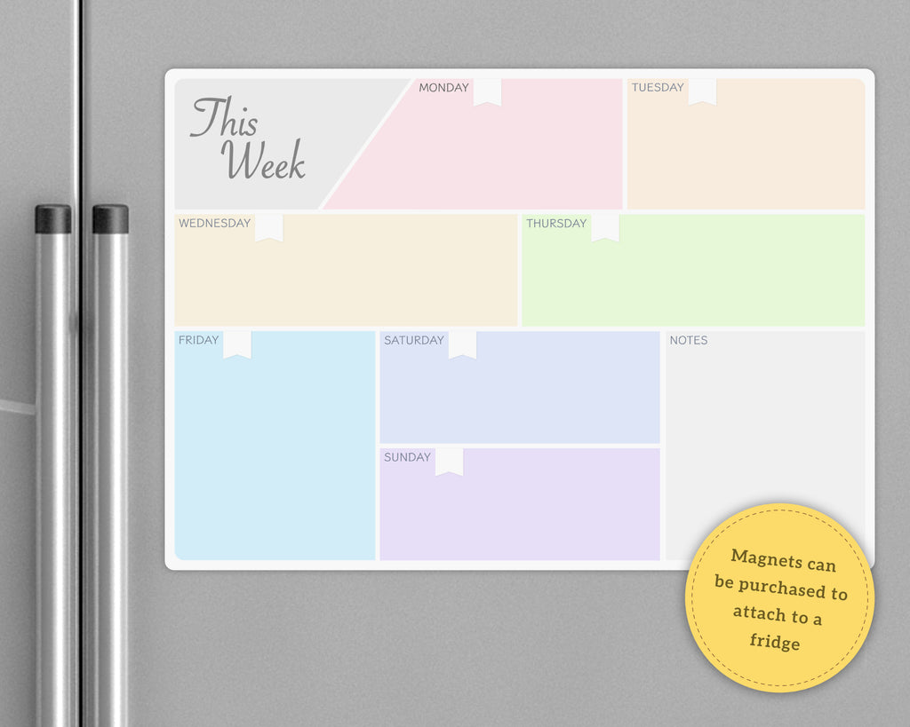 personalised weekly schedule whiteboard