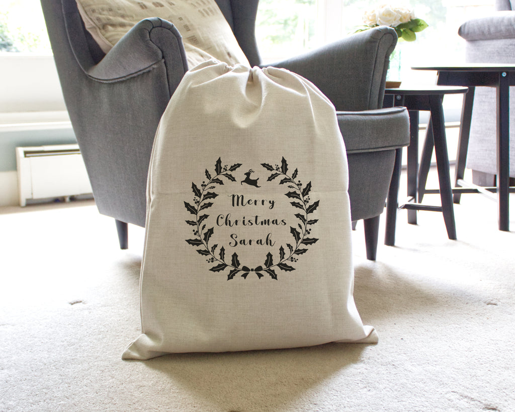 personalised christmas gift sack 