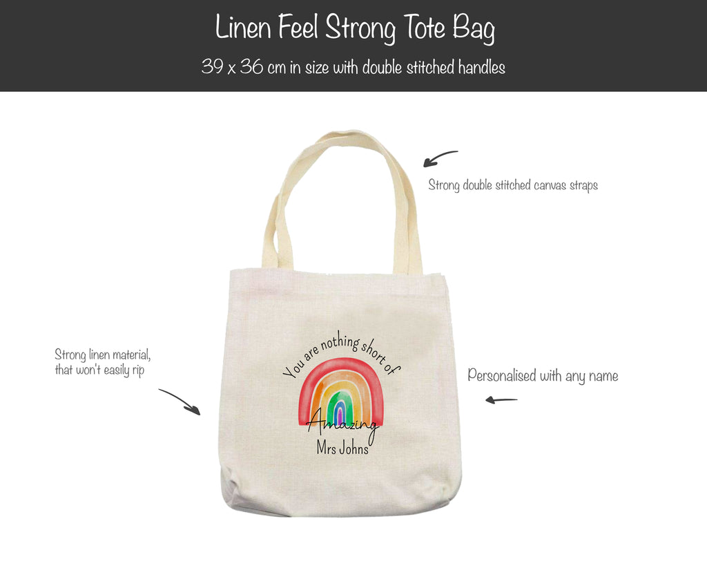 teacher personalised tote bag 