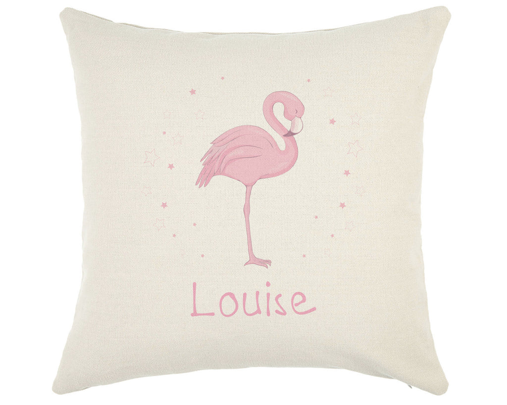 personalised flamingo cushion