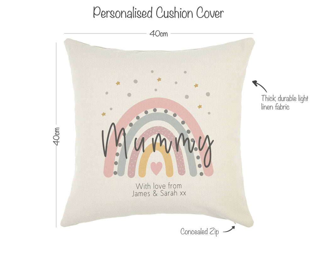 personalised rainbow cushion 