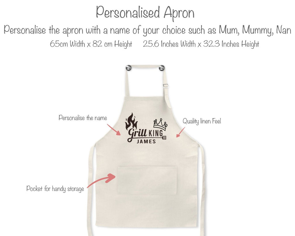 personalised bbq king apron 