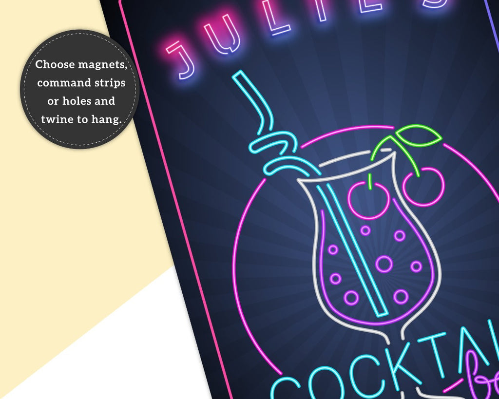personalised cocktail bar sign 
