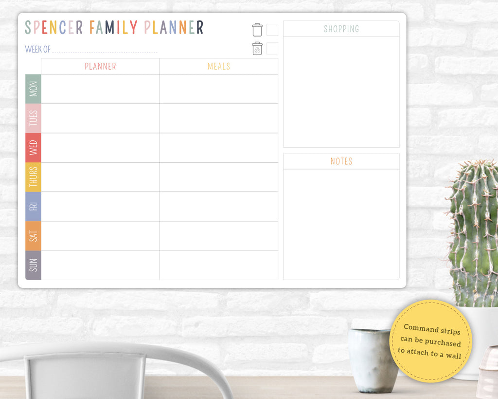 Personalised Weekly Planner Family Whiteboard