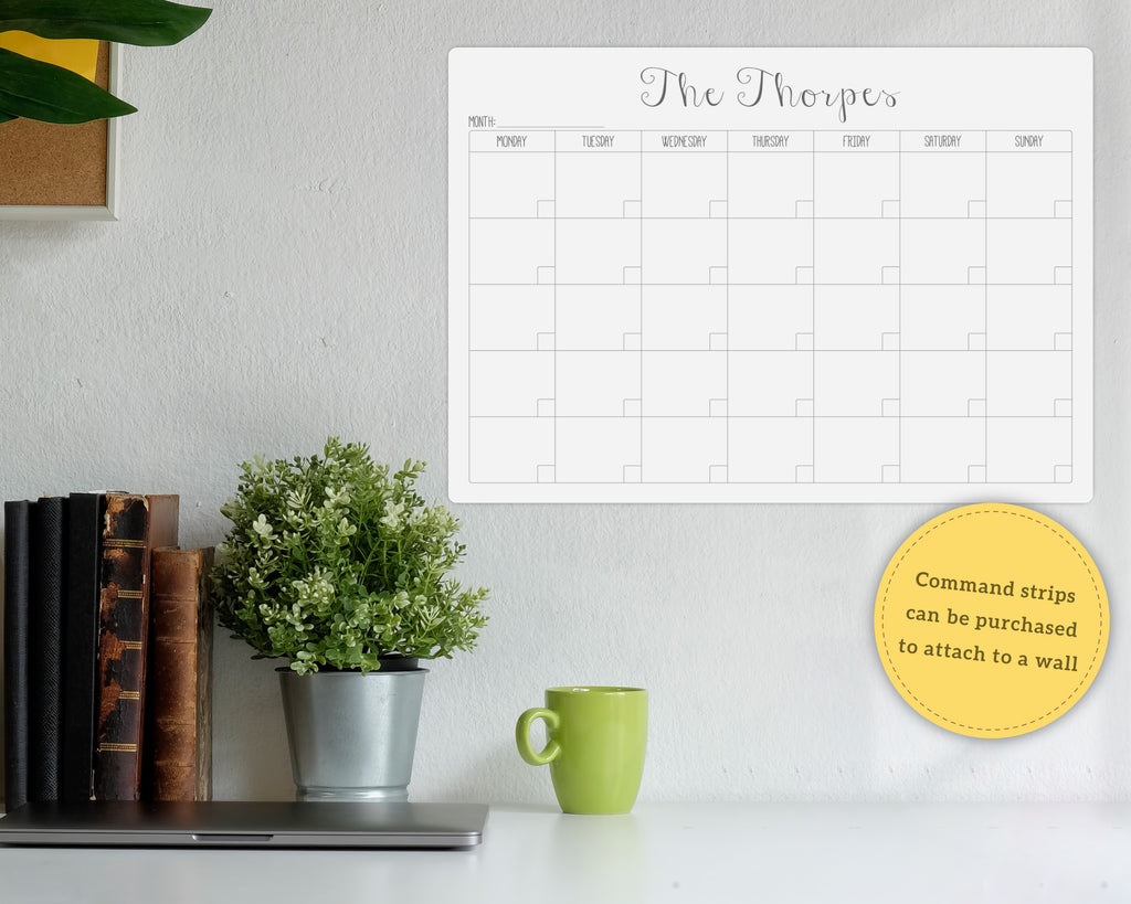 personalised monthly schedule whiteboard