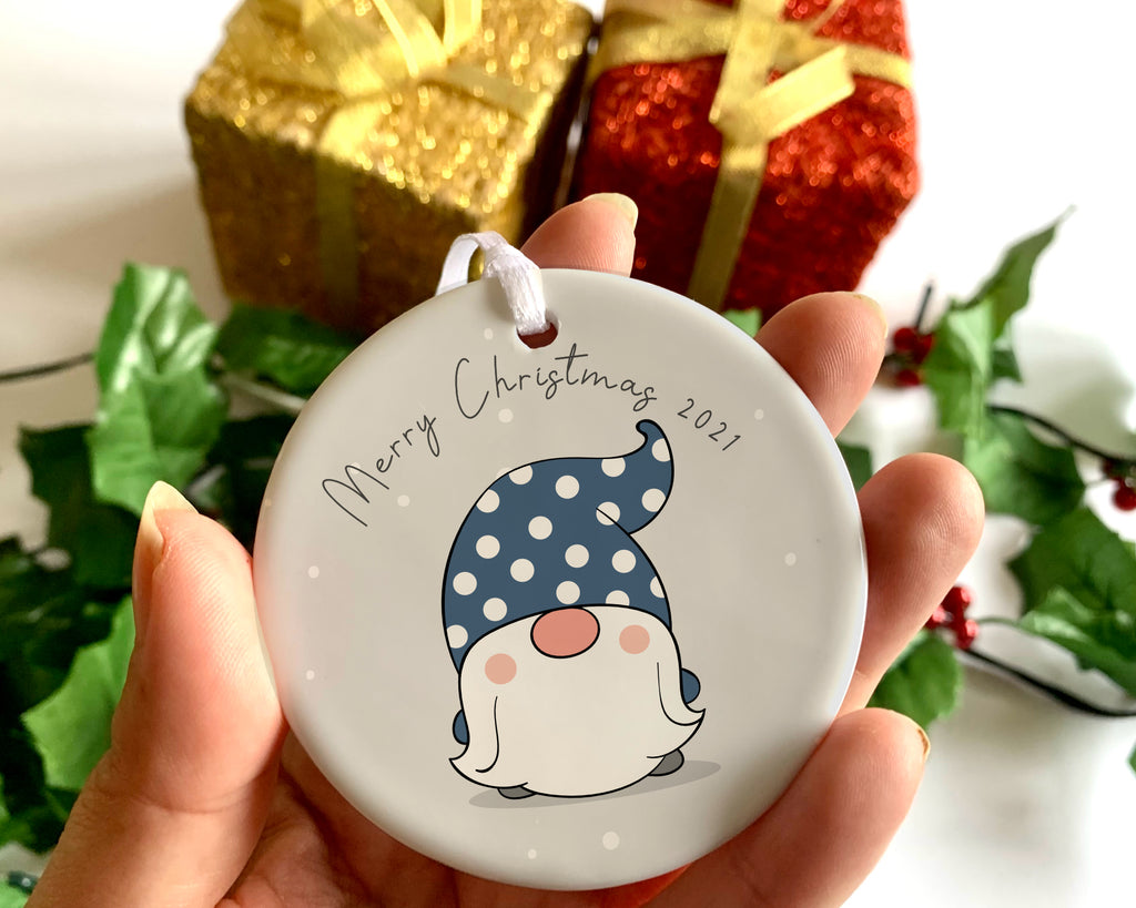 Personalised Gnome Christmas Bauble 