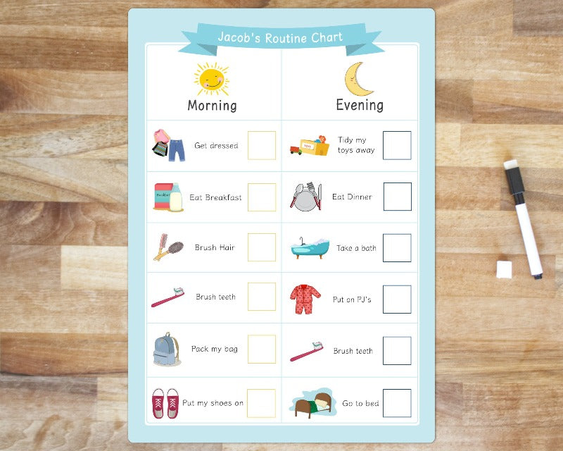 Personalised Kids Daily Routine Chart