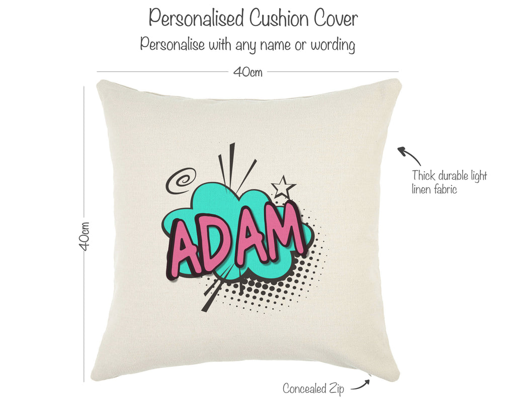 personalised comic cushion